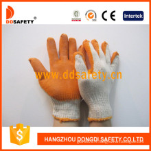 Gants tricotés, gants en latex orange lisse fini (DKL312)